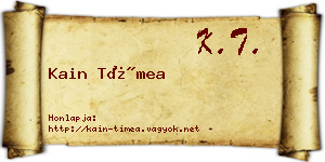Kain Tímea névjegykártya