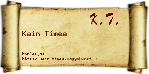 Kain Tímea névjegykártya